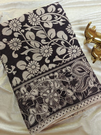 Cotton Kalamkari Saree - Black