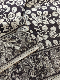Cotton Kalamkari Saree - Black