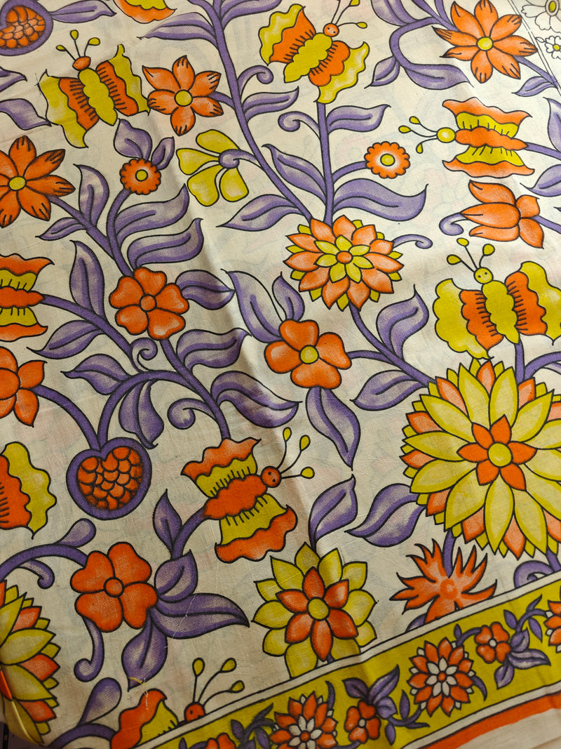 Cotton Kalamkari Saree - Multi Shade