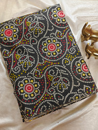 Cotton Kalamkari Saree - Black