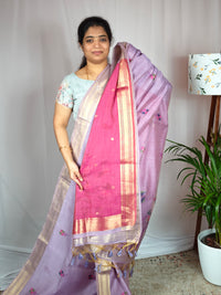 Soft Cotton with Weaving Floral Pattern  - Lavender