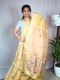 Soft Cotton with Weaving Floral Pattern  - Yellow