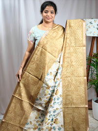 Soft Semi Tussar Zari Weaving  Border - Mustard Gold