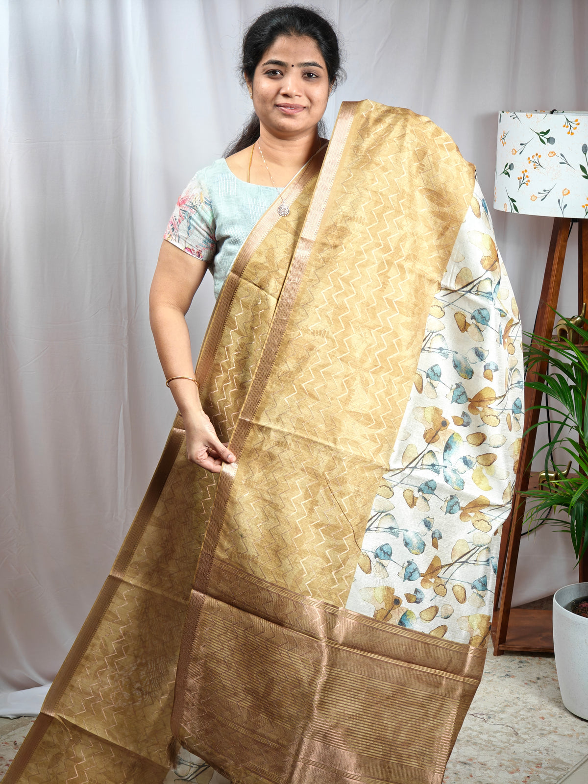 Soft Semi Tussar Zari Weaving  Border - Mustard Gold