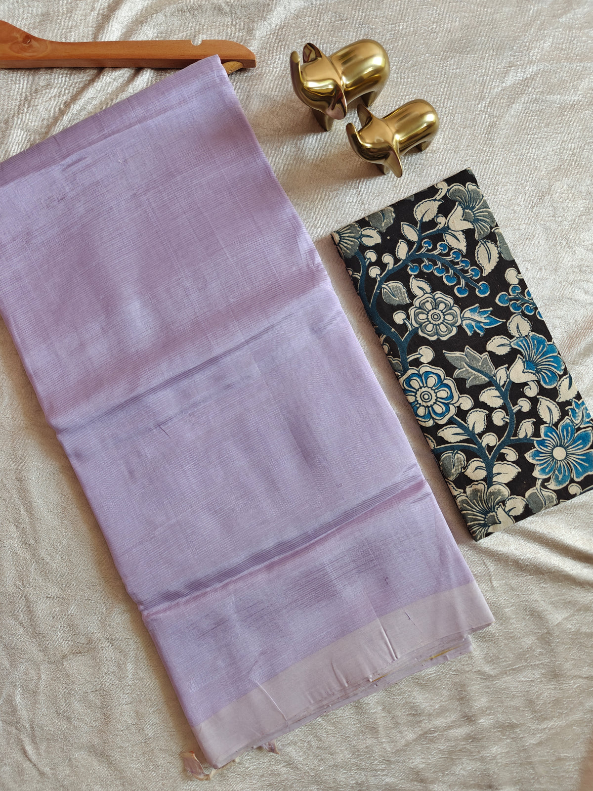 Handwoven Mangalagiri Plain Pattu Saree - Lavender