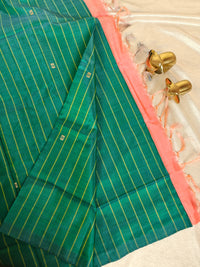 Chinnalampattu Saree - Green with Peach