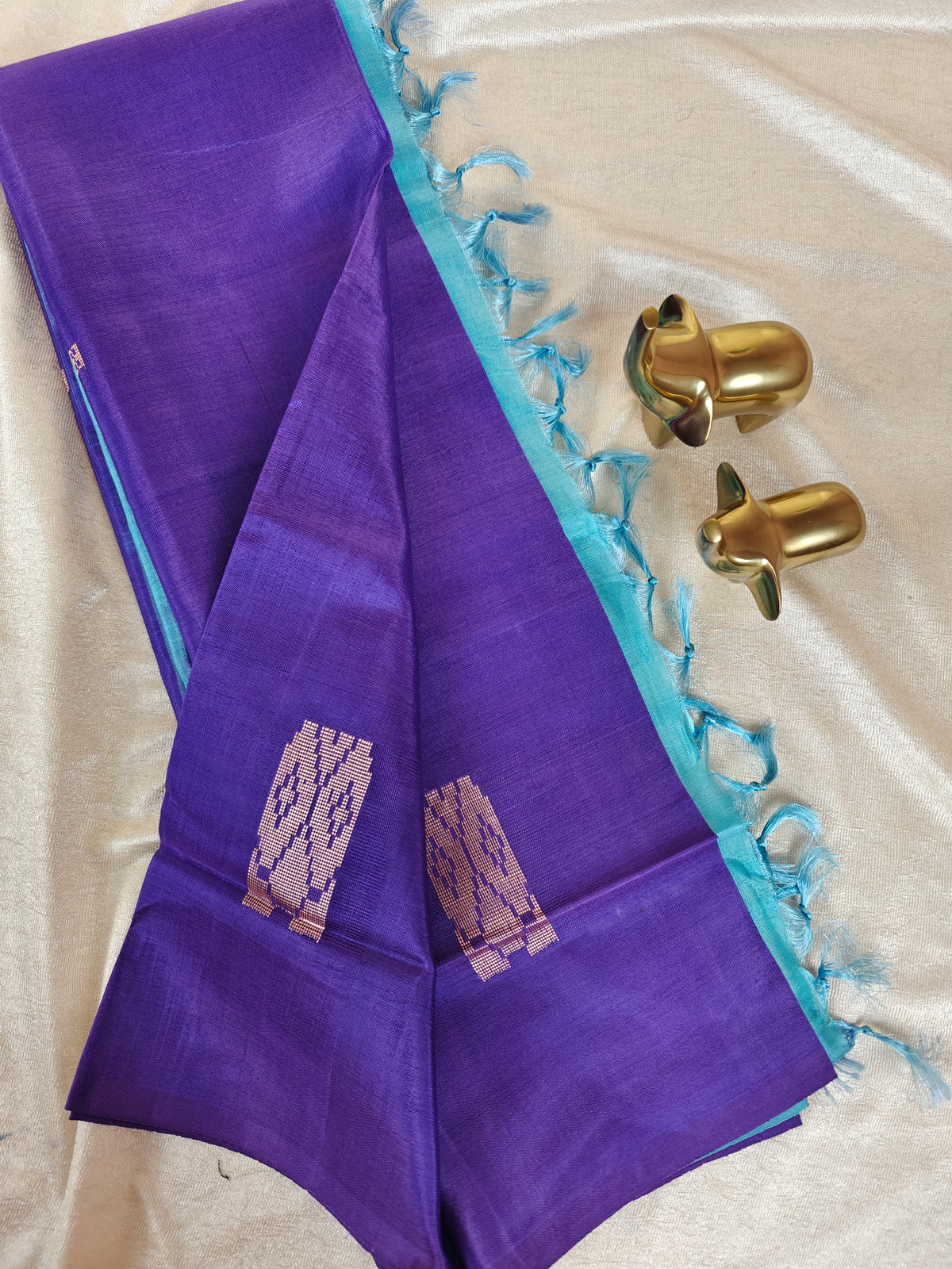 Chinnalampattu Saree -Violet with Sky Blue