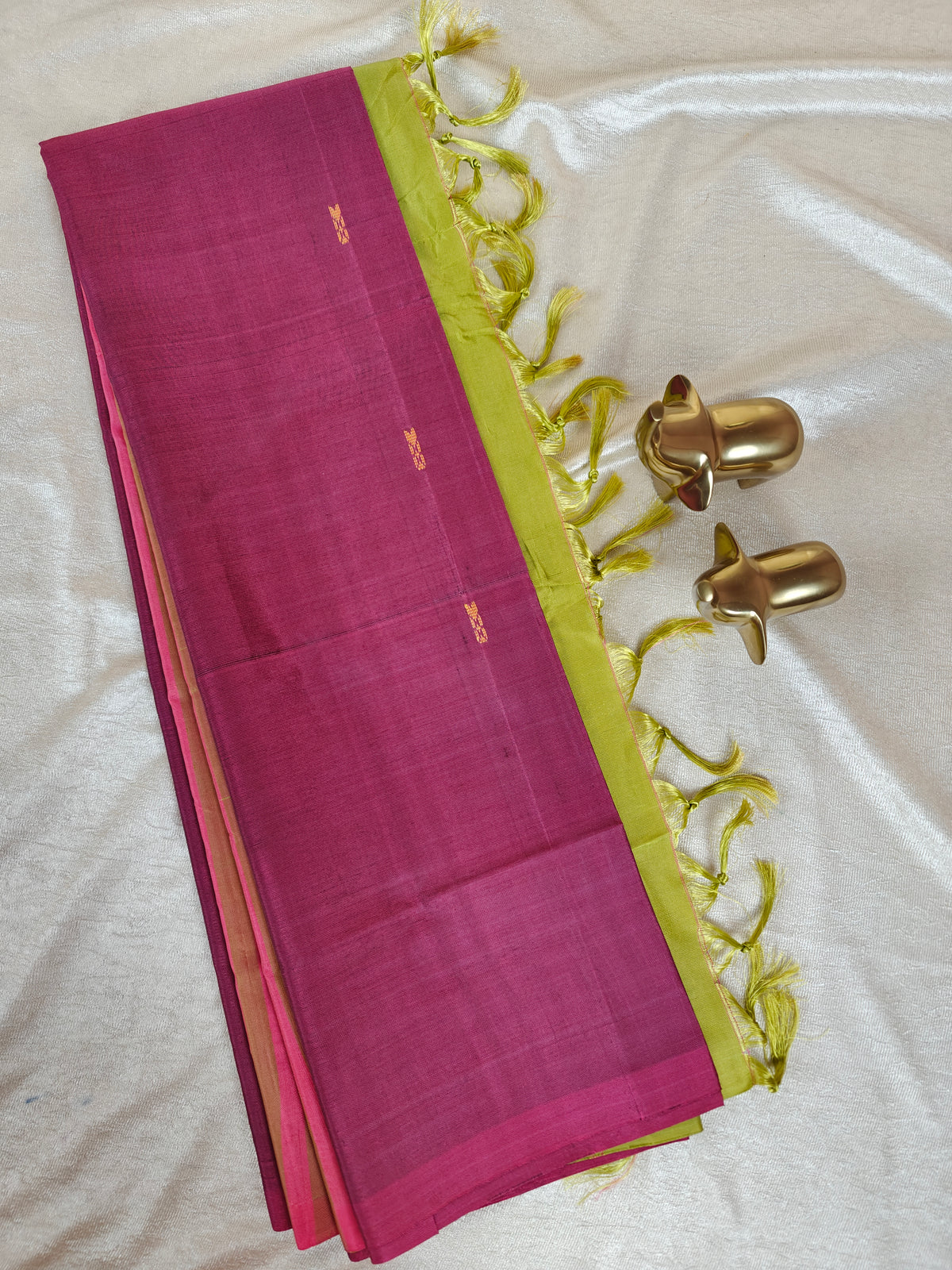 Chinnalampattu Saree -Red  with Green