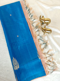 Chinnalampattu Saree - Blue with Beige