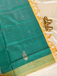 Chinnalampattu Saree - Green with Sandal
