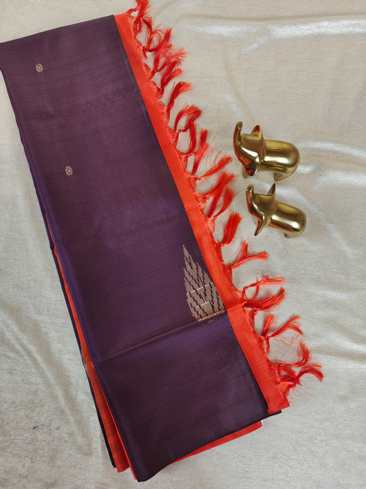Chinnalampattu Saree - Brown with Orange