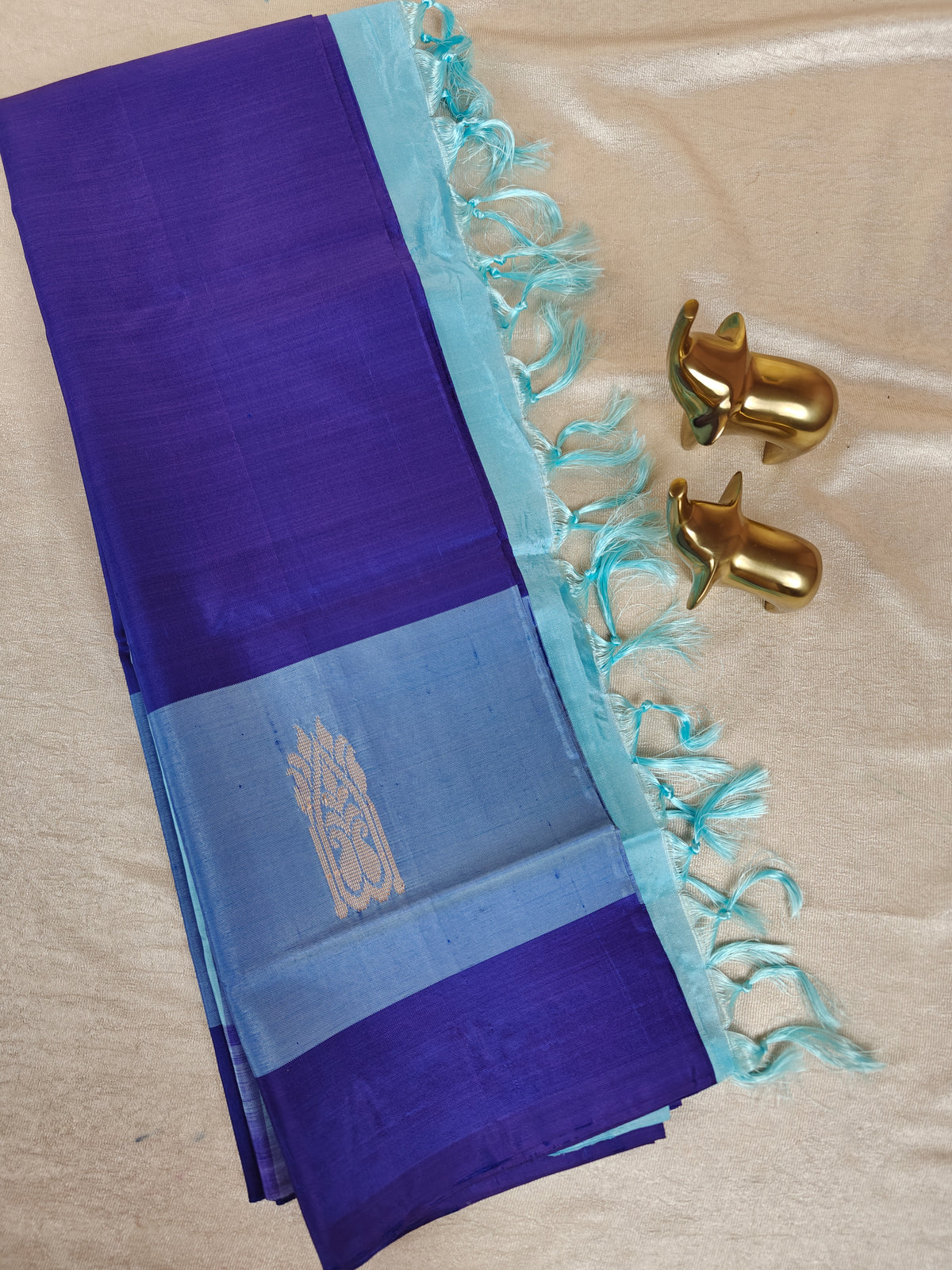 Chinnalampattu Saree - Blue with Sky Blue