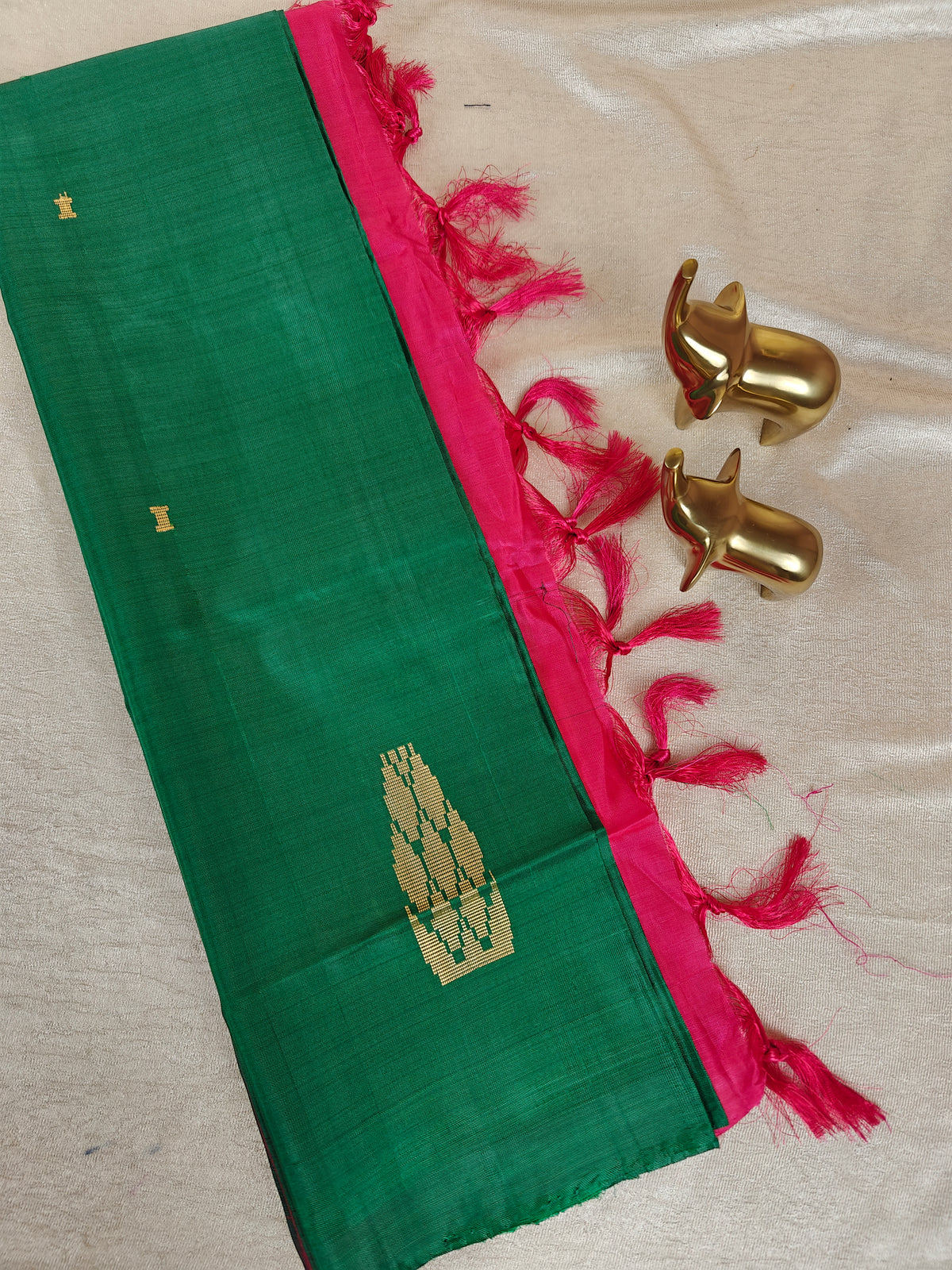 Chinnalampattu Saree - Green with Red