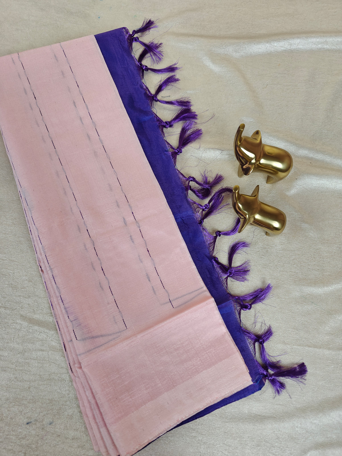 Chinnalampattu Saree - Cream  with Violet