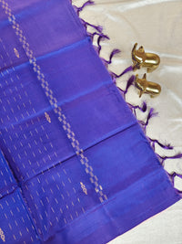 Chinnalampattu Saree - Cream  with Violet