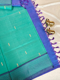 Chinnalampattu Saree - Green with Blue