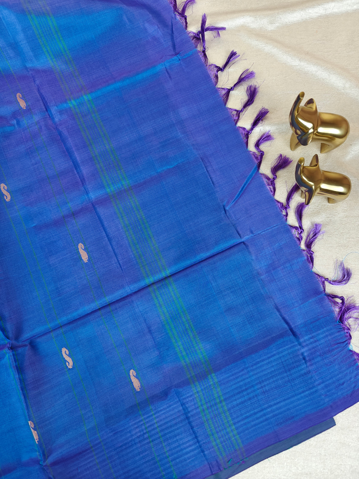 Chinnalampattu Saree - Green with Blue