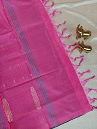 Chinnalampattu Saree - Sea Green with Pink