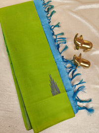Chinnalampattu Saree - Green with Blue