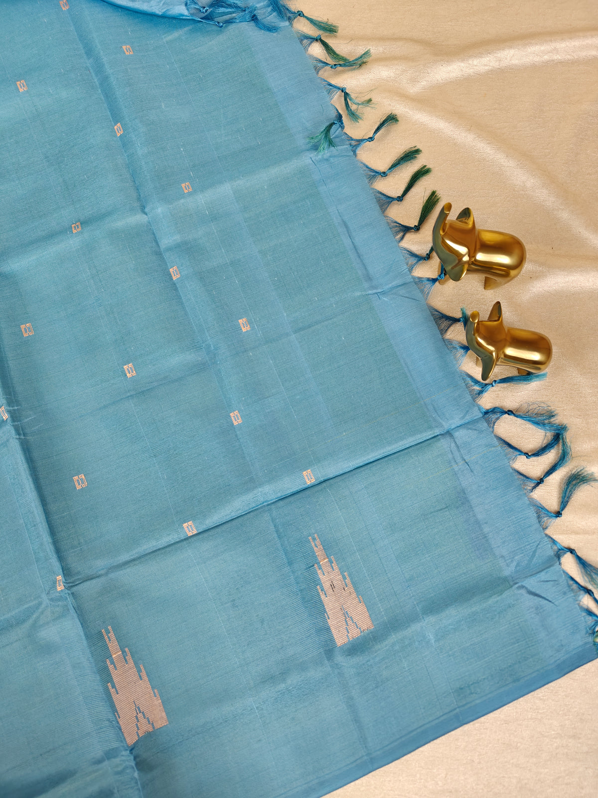 Chinnalampattu Saree - Green with Blue
