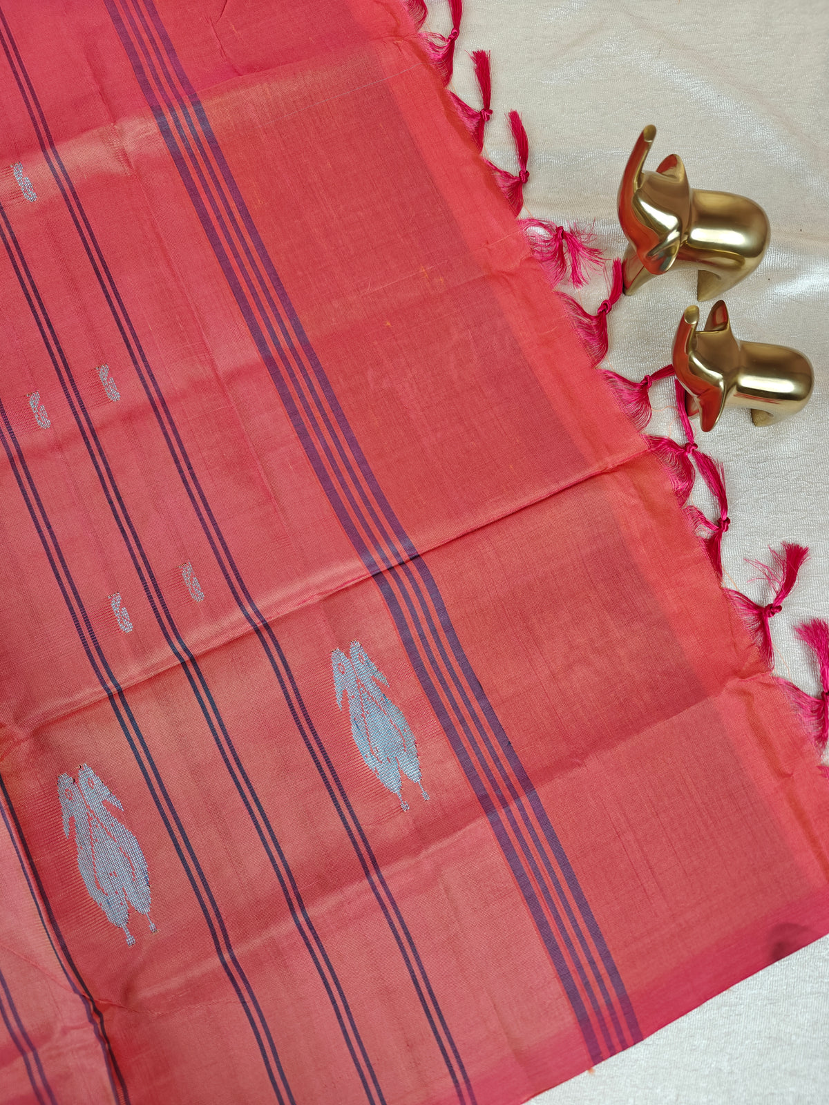 Chinnalampattu Saree- Blue with Dark Orange