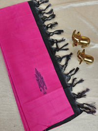 Chinnalampattu Saree - Pink with Black