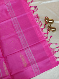 Chinnalampattu Saree- Grey  with Pink