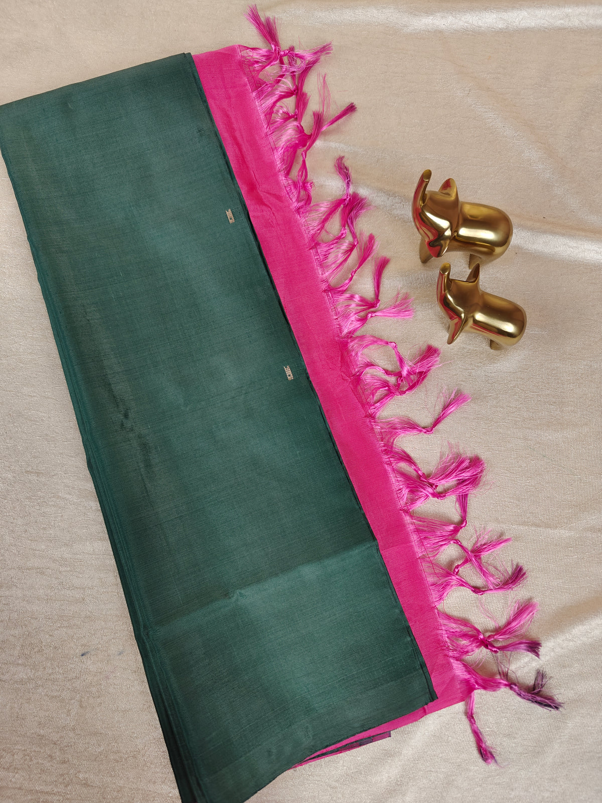 Chinnalampattu Saree- Green with Pink