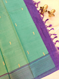 Chinnalampattu Saree -  Green with Purple