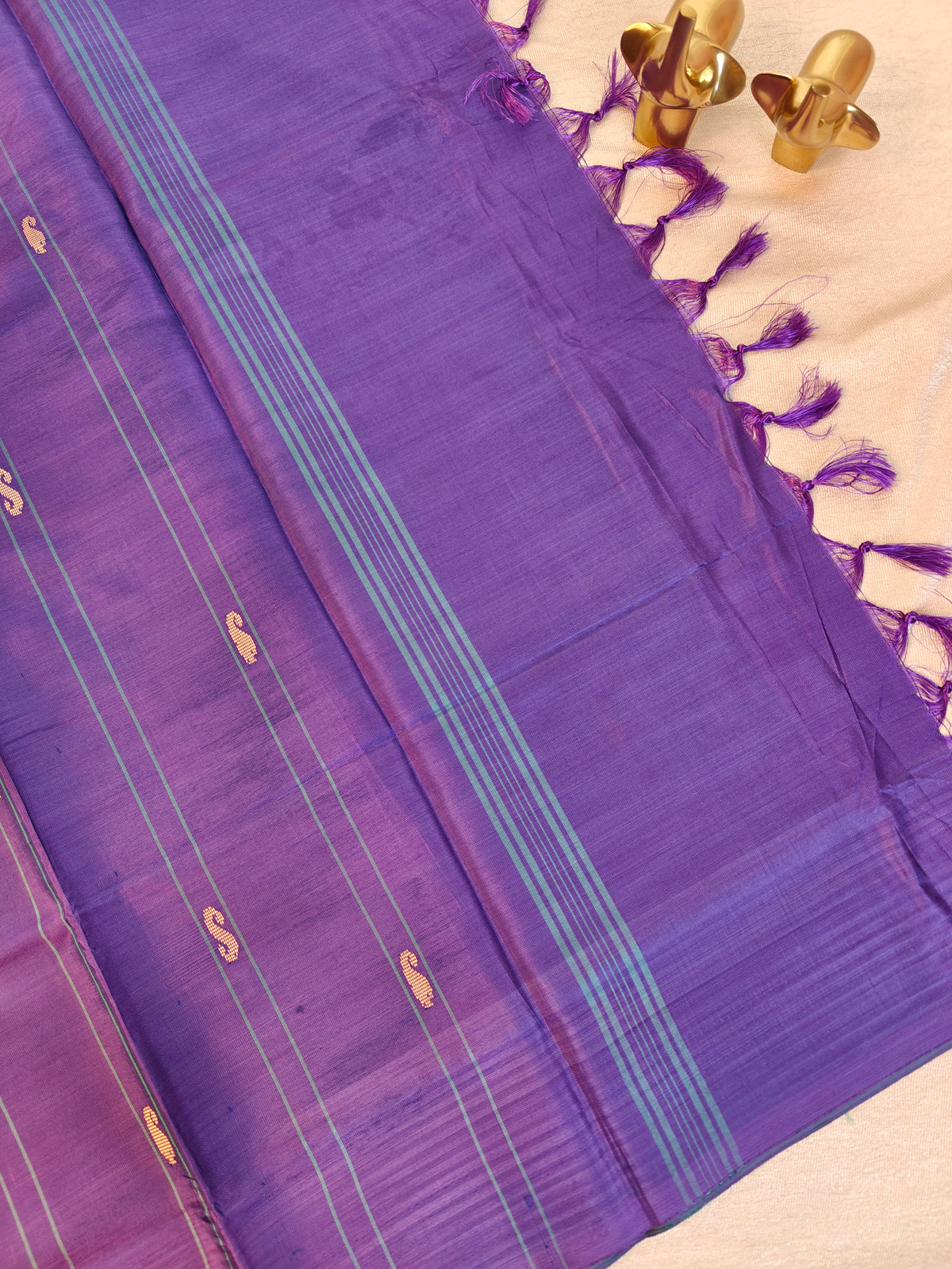 Chinnalampattu Saree -  Green with Purple