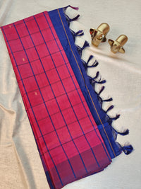 Chinnalampattu Saree - Red with Blue