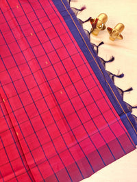 Chinnalampattu Saree - Red with Blue