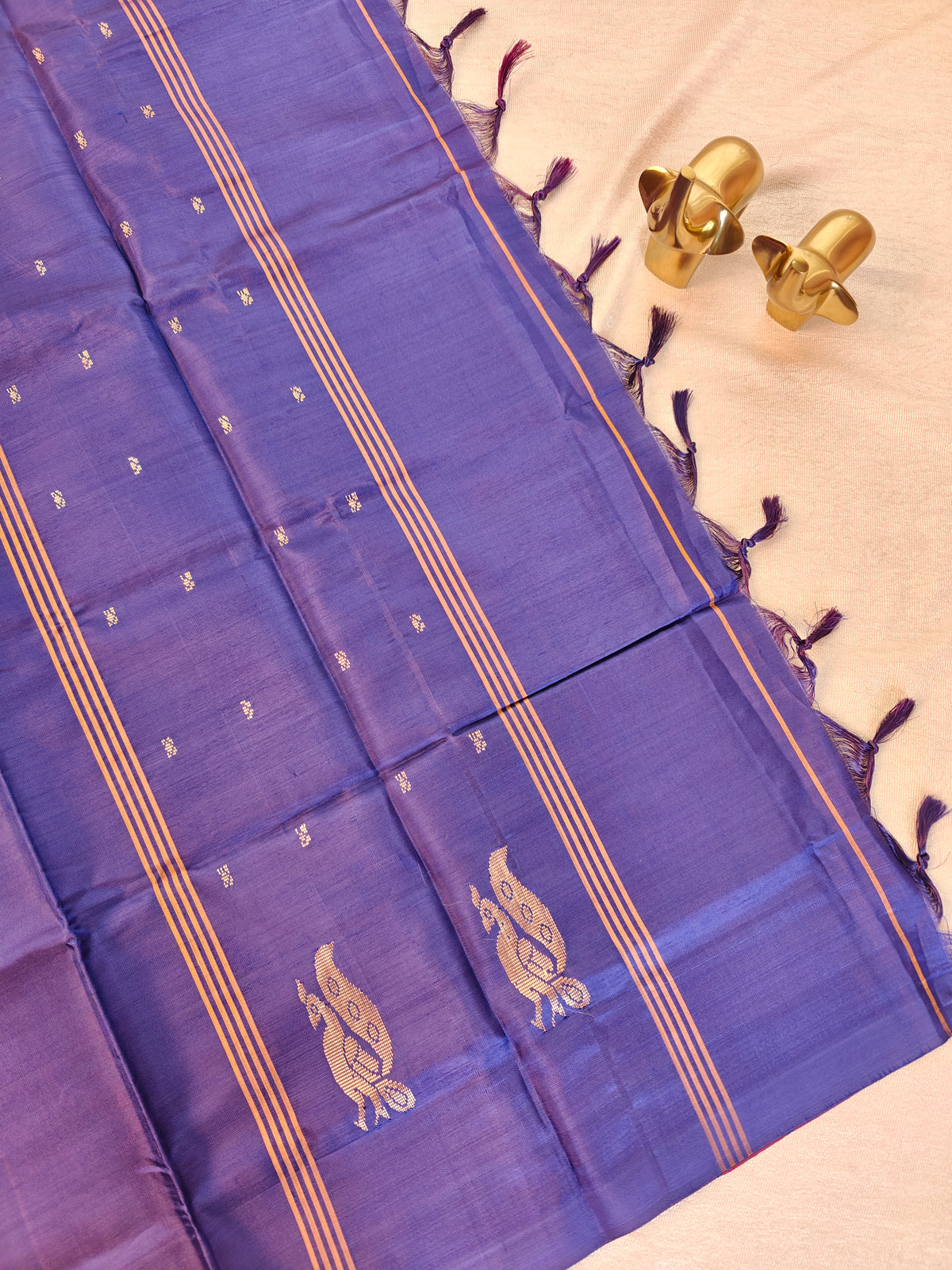 Chinnalampattu Saree - Red with Blue