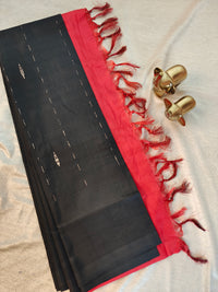 Chinnalampattu Saree - Black with Red