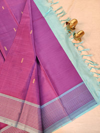 Chinnalampattu Saree -  Purple with Sky Blue