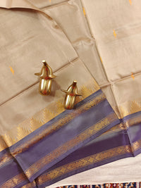 Chinnalampattu Border - Beige with Blue