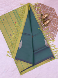 Chinnalampattu Saree - Dark Green with Green