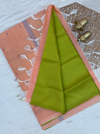 Chinnalampattu Saree - Green With Peach