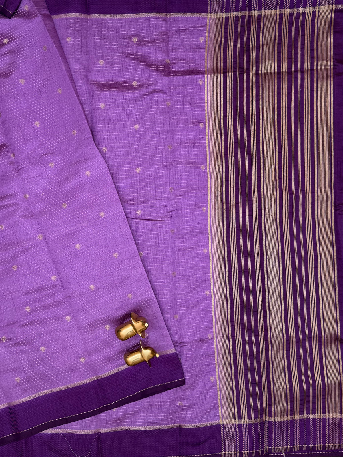 Georgette Silk Saree - Lavender with Purple