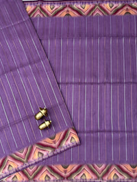 Soft Semi Tussar Sarees with Digital Prints - Lavender with Purple