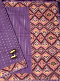 Soft Semi Tussar Sarees with Digital Prints - Lavender with Purple