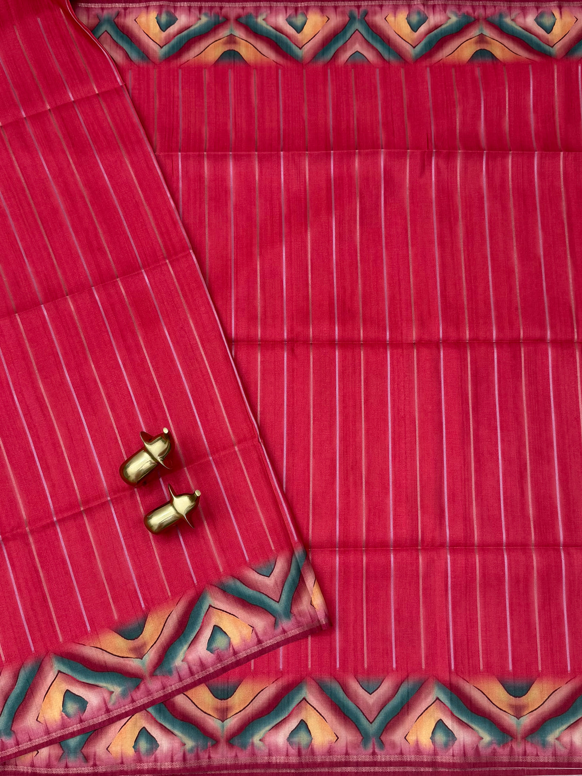 Soft Semi Tussar Sarees with Digital Prints -Reddish Pink with Maroon