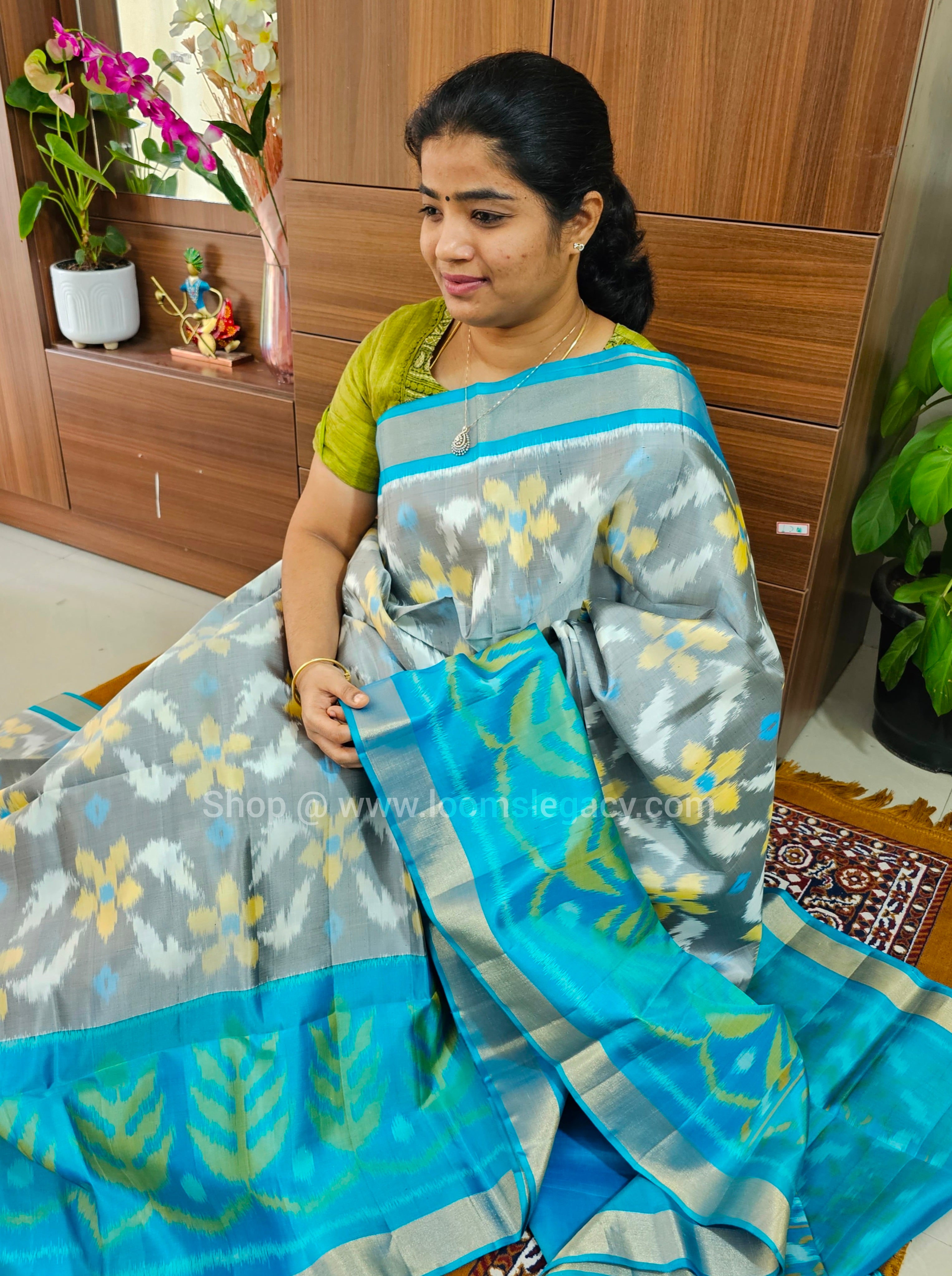 Yellow colour Uppada Soft Silk all over Pochampally design sarees –  Celebrites World