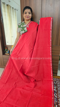 Mangalagiri Silk Cotton - Dual Shade Red with Maroon