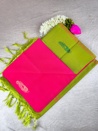 Pink with Green Chinnalampattu Saree with Blouse