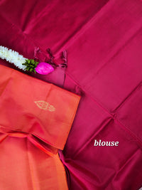 Orange with Red Chinnalampattu Saree with Blouse