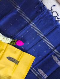 Yellow with Blue Chinnalampattu Saree with Blouse