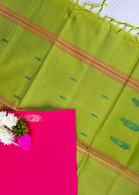 Pink with Green Chinnalampattu Saree with Blouse