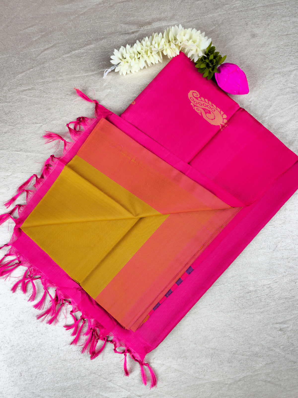Brown with Pink Chinnalampattu Saree with Blouse