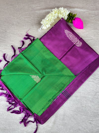 Green with Magenta Pink Chinnalampattu Saree with Blouse